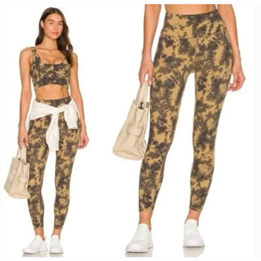 NWT Varley Let’s Go Pocket Legging Flaxen Tie Dye High Waist Activewear XL